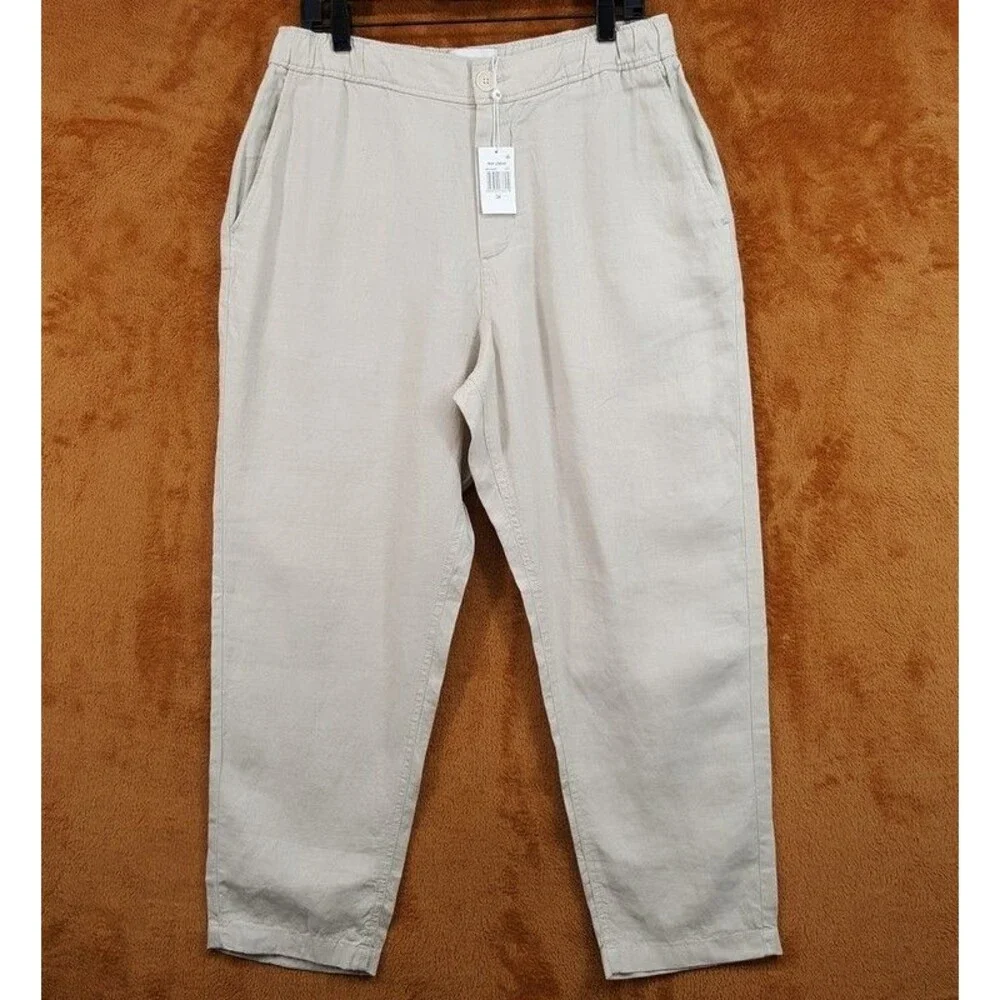 WAX LONDON Pants Mens Size 36 Tan Straight Leg 100% Linen KURT Trouser $175